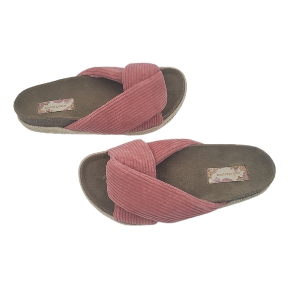 Band of Gypsies Shoes - Band of Gypsies Dusty Pink Move Over Comfort Arch Slip On Slide Sandals Size 6